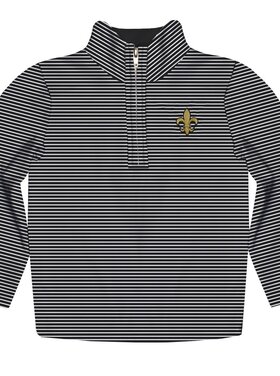 Vive Le Fete Fleur de Lis Striped Quarter Zip Pullover