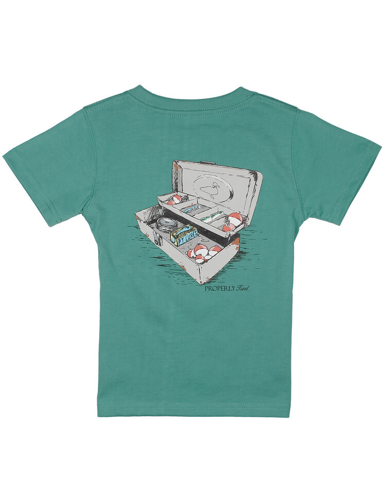 Properly Tied Tackle Box SS Tee Teal