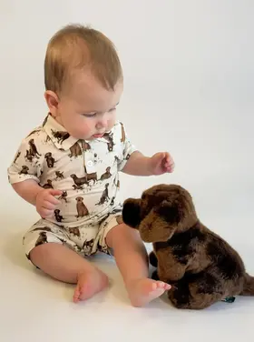 Goosies Labradors SS Polo Romper
