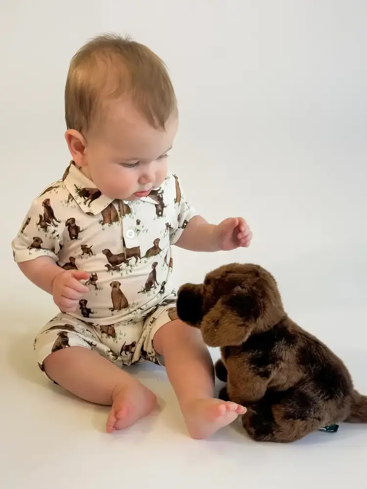Goosies Labradors SS Polo Romper