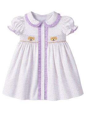 Krewe Tiger Dot Smocked Dress