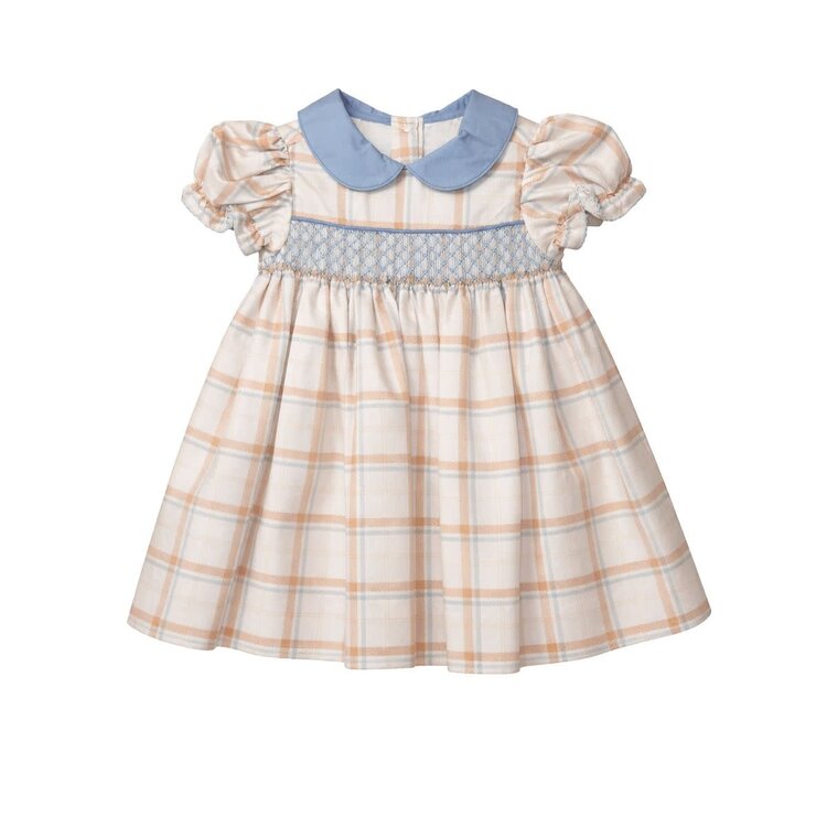 Krewe Aspen Plaid Smocked SS Dress