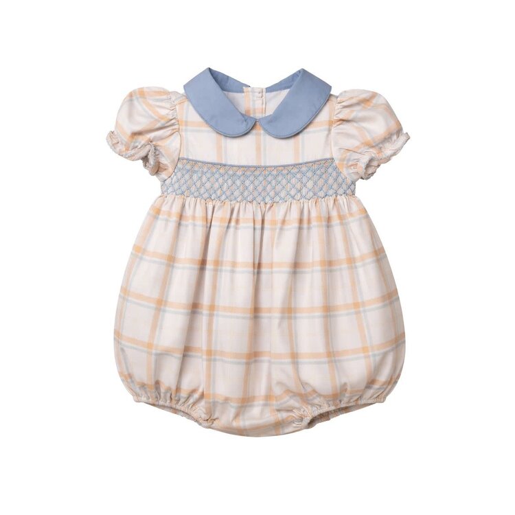 Krewe Aspen Plaid Smocked SS Bubble