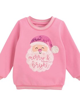 MudPie Pink Santa Sequin Sweatshirt