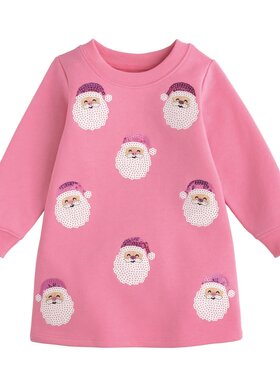 MudPie Sequin Santa Sweatshirt Dress