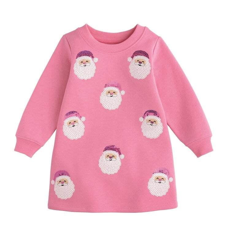 MudPie Sequin Santa Sweatshirt Dress