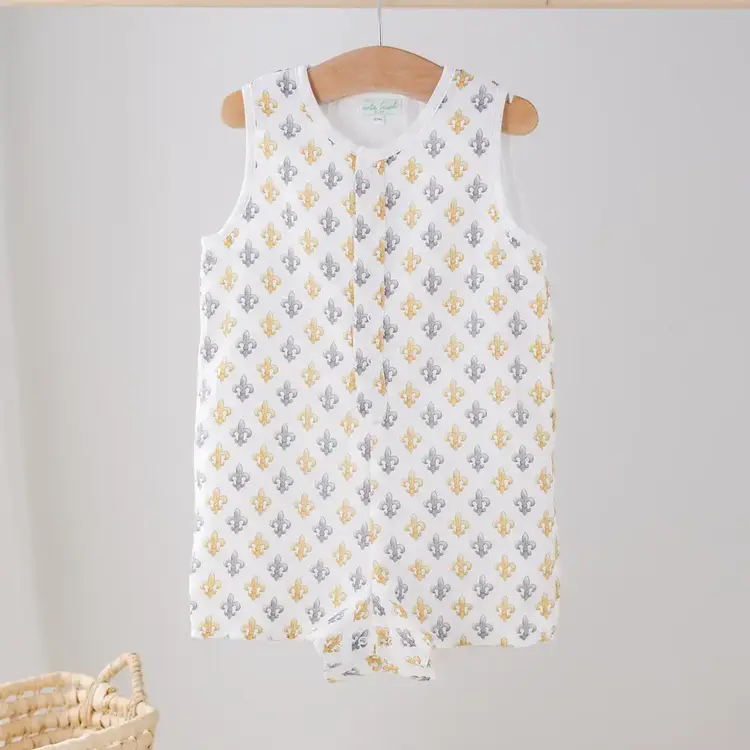 Nola Tawk Black & Gold Fleur de lis Muslin Shortall