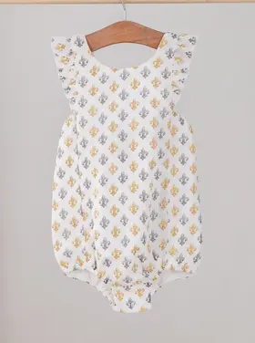 Nola Tawk Black & Gold Fleur de lis Muslin Bubble