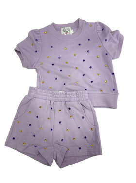 Froux-Froux Frog Purple Gold Sequin Two Piece Set