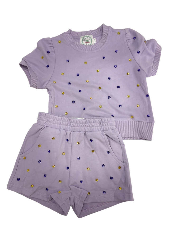 Froux-Froux Frog Purple Gold Sequin Two Piece Set