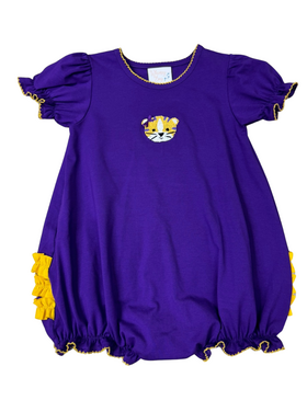 Whimsy Bay Purple & Gold Tiger Ruffle Bubble