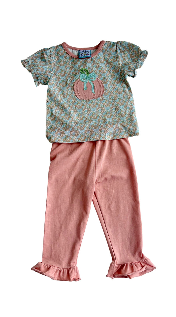 Three Sisters Pumpkin Applique Legging Set