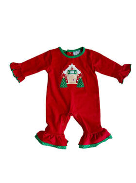 Three Sisters Gingerbread House Girls Romper