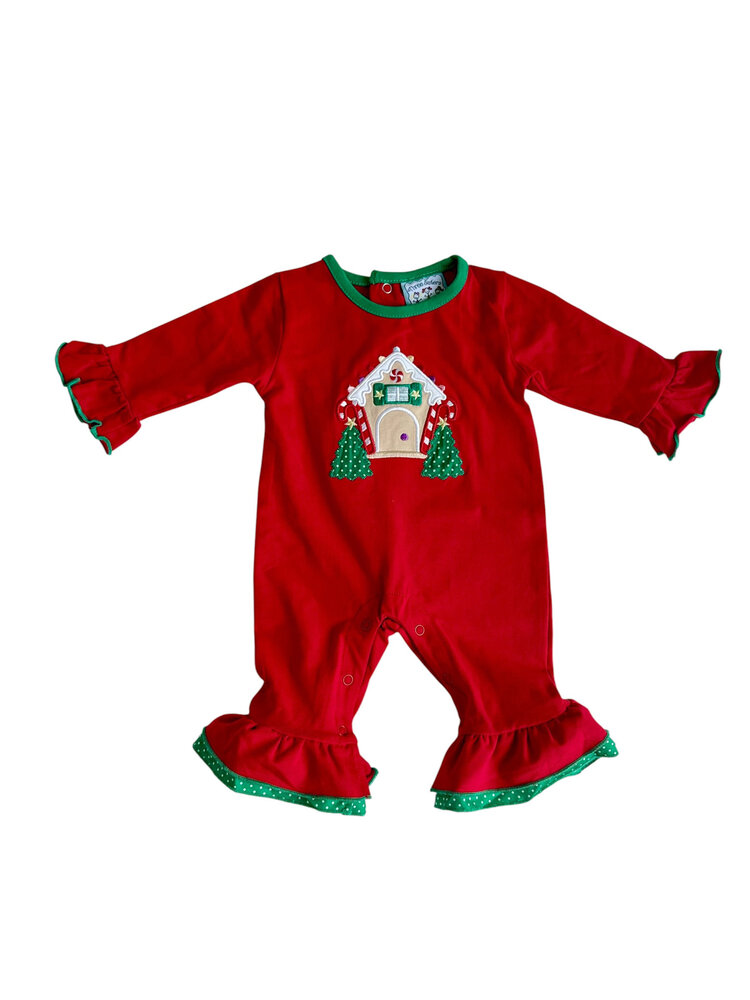 Three Sisters Gingerbread House Girls Romper