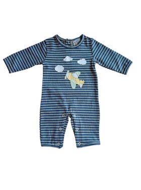 Three Sisters Airplane Applique Boys Romper