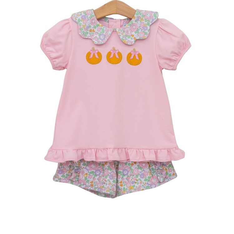 Trotter Street Pumpkin Floral Short Set