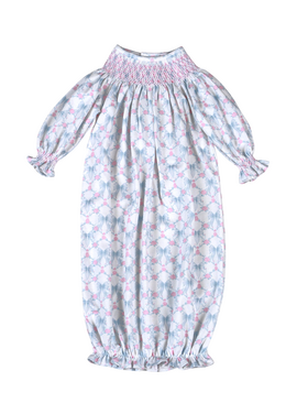Baby Loren Blue Coquettes Hand Smocked Gown