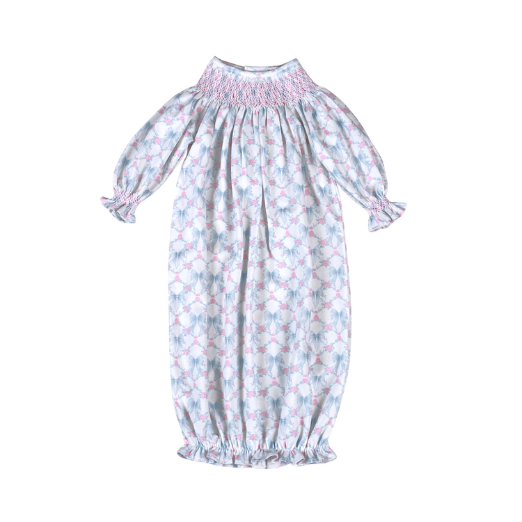 Baby Loren Blue Coquettes Hand Smocked Gown