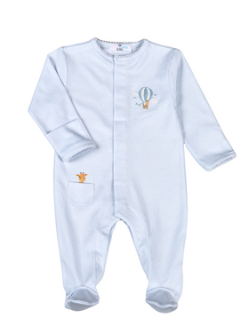 Baby Loren Blue Balloon Ride Pima Footie