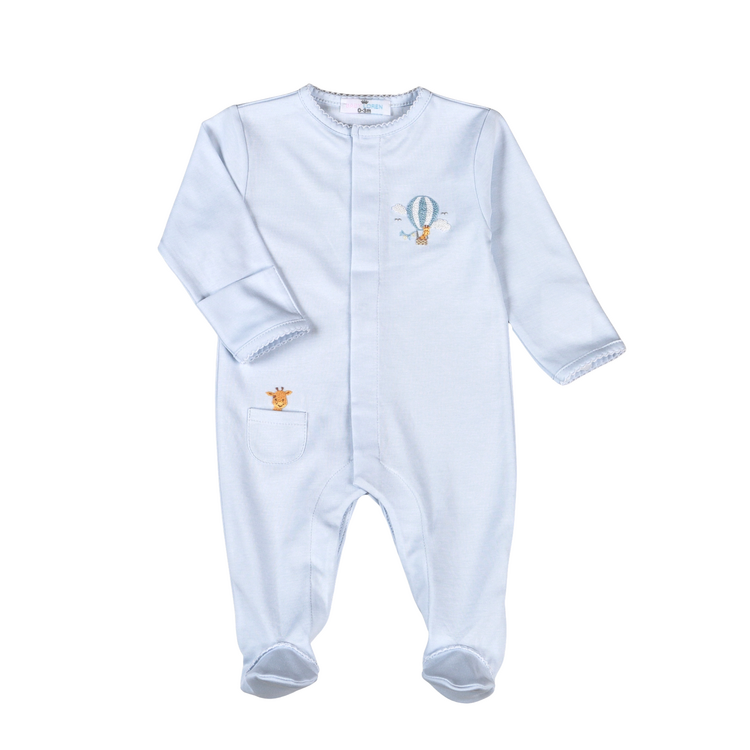 Baby Loren Blue Balloon Ride Pima Footie