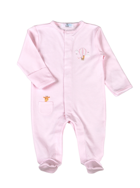 Baby Loren Pink Balloon Ride Pima Footie