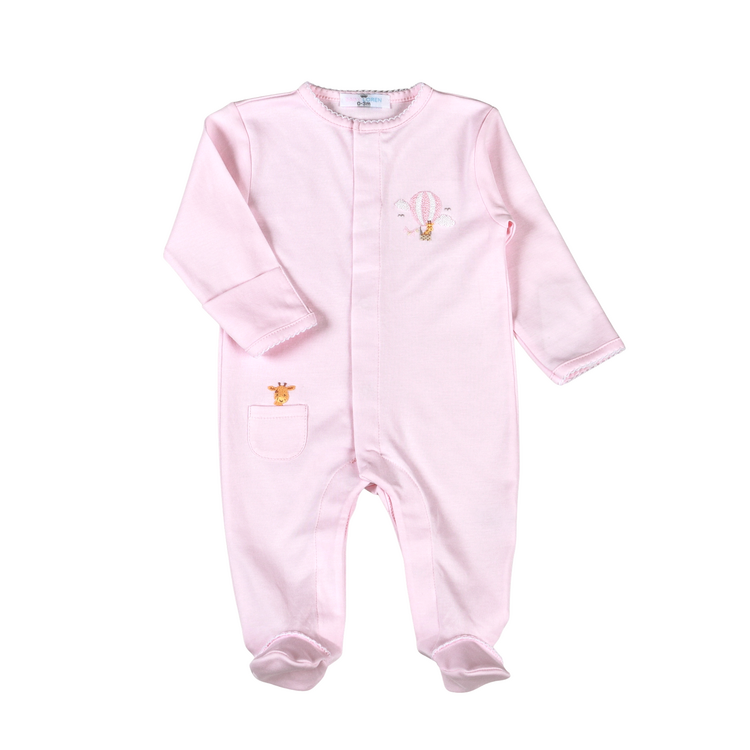 Baby Loren Pink Balloon Ride Pima Footie