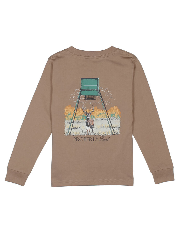 Properly Tied Deer Feeder LS Tee - Walnut