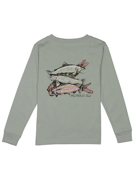 Properly Tied Trout Trip LS Tee - Chrome Grey