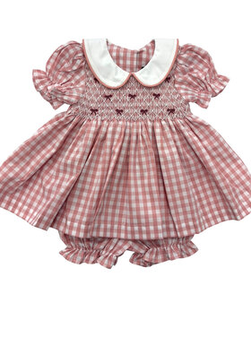 Banana Split Sugarplum Smocked Bow Bloomer Set