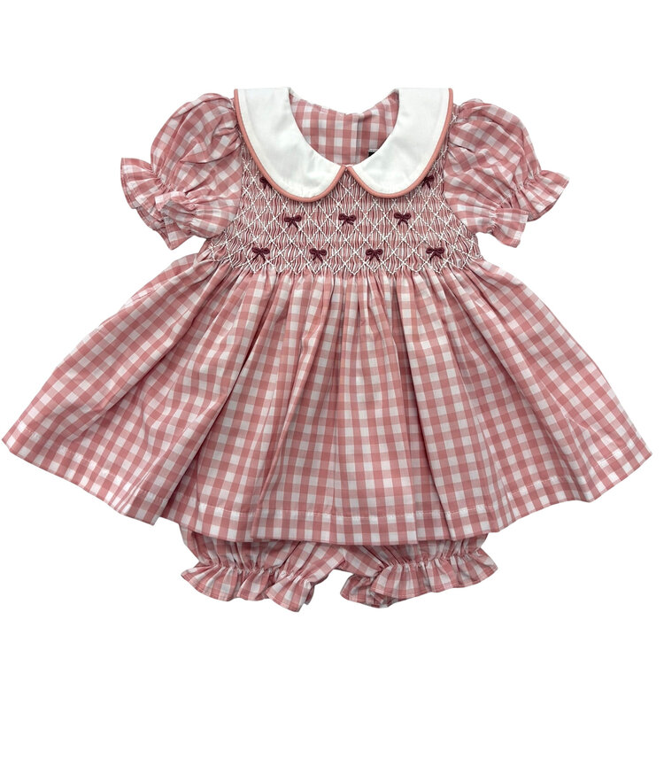 Banana Split Sugarplum Smocked Bow Bloomer Set