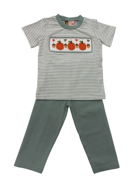Banana Split Pumpkin Patch Smocked Pant Set
