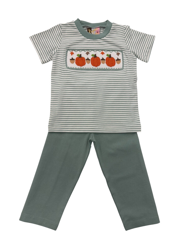 Banana Split Pumpkin Patch Smocked Pant Set