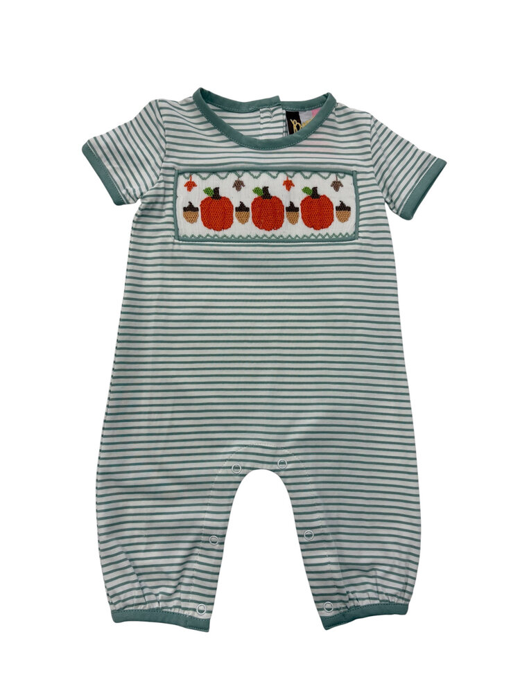 Banana Split Pumpkin Patch Smocked Boy Romper