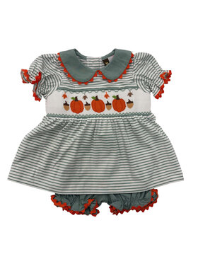 Banana Split Pumpkin Patch Smocked Bloomer Set