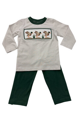 Banana Split Mallard Duck Smocked Pant Set
