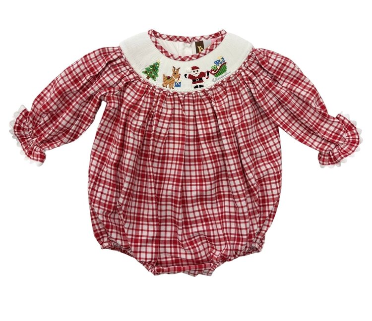 Banana Split Christmas Eve LS Smocked Bubble