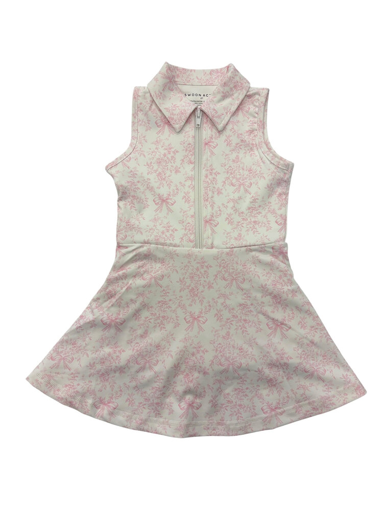 Swoon Baby Pink Toile Tennis Dress