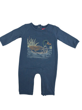 Banana Split Mallard Duck Embroidery Romper