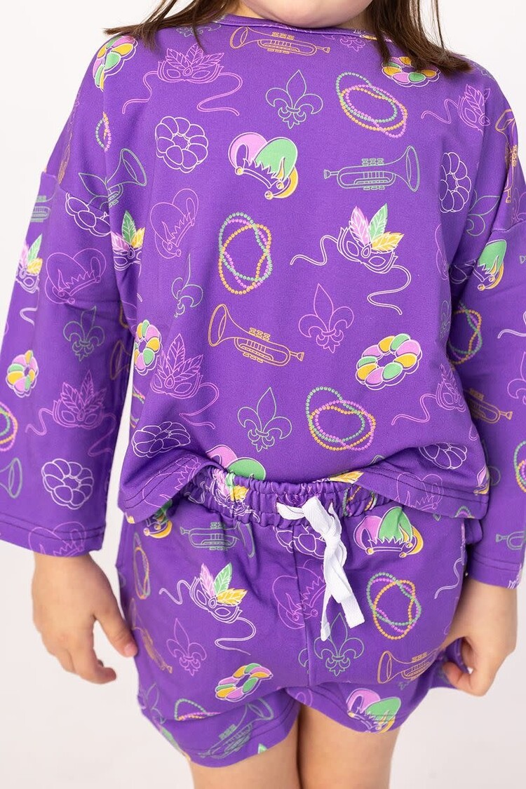 Southern Slumber Mardi Gras Bamboo Sweatshirt Set