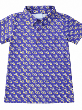 Delta Jax Tiger Eye Purple Polo