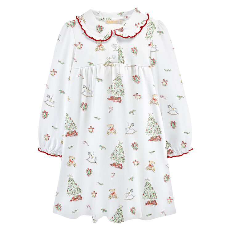 Baby Club Chic Christmas Tree Dress w/ Round Collar