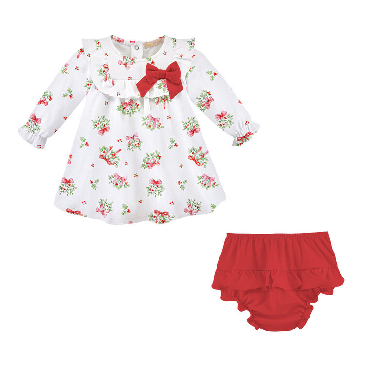 Baby Club Chic Mistletoe Kisses Dress w/Ruffles & Bow