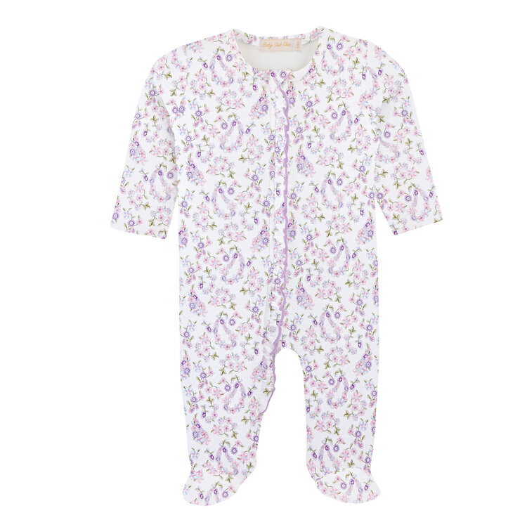 Baby Club Chic Paisley Romance Zipped Footie w/Ruffles