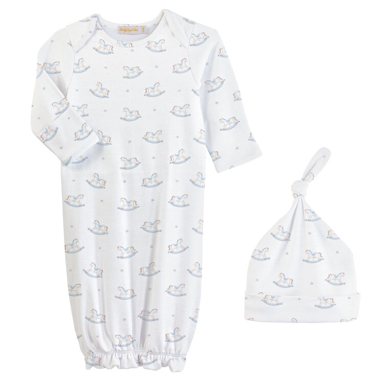 Baby Club Chic Tiny Rocking Horse Gown & Hat Set