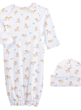 Baby Club Chic Tiny Puppies Gown & Hat Set