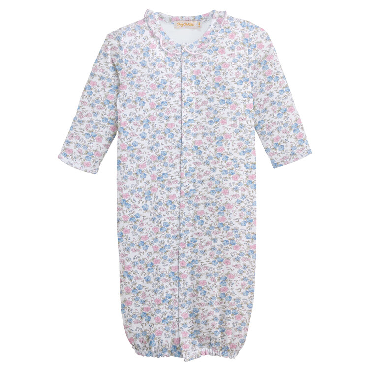 Baby Club Chic Tiny Soft Floral Conv. Gown w/Ruffles