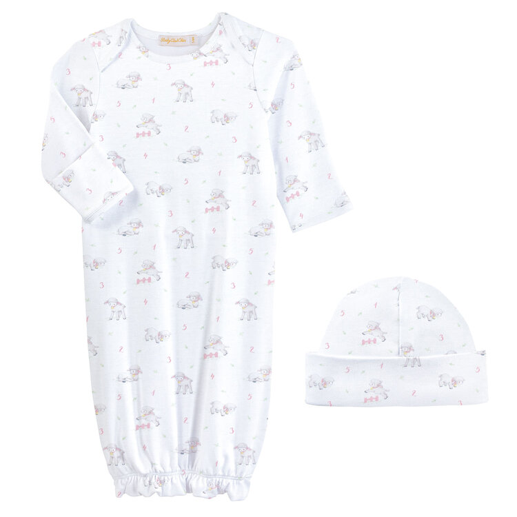 Baby Club Chic Tiny Baby Sheep Gown & Hat Set