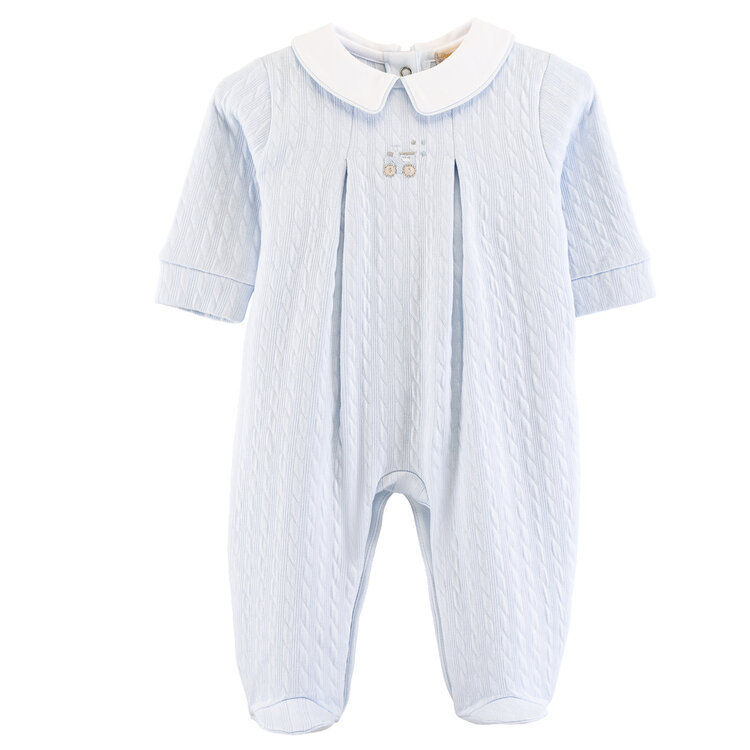 Baby Club Chic Little Train Embroidered Footie w/Collar