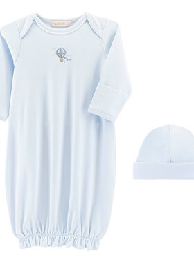 Baby Club Chic Let's Fly Together Embroidered Gown & Hat Set
