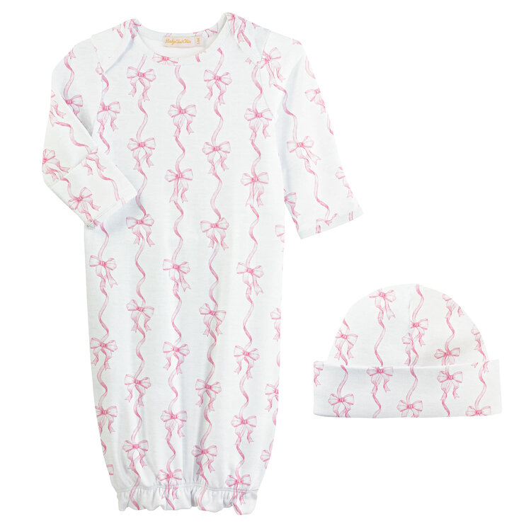 Baby Club Chic Coquette Bows Gown & Hat Set